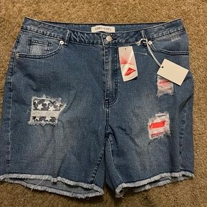 Flag patch shorts